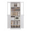 72" Metal Kitchen Pantry Cabinet with Doors & Shelves, Tall Heavy-Duty Adjustable Storage Organizer, Tool-Free Assembly Freestanding Cabinet for Living Room, Bathroom, White