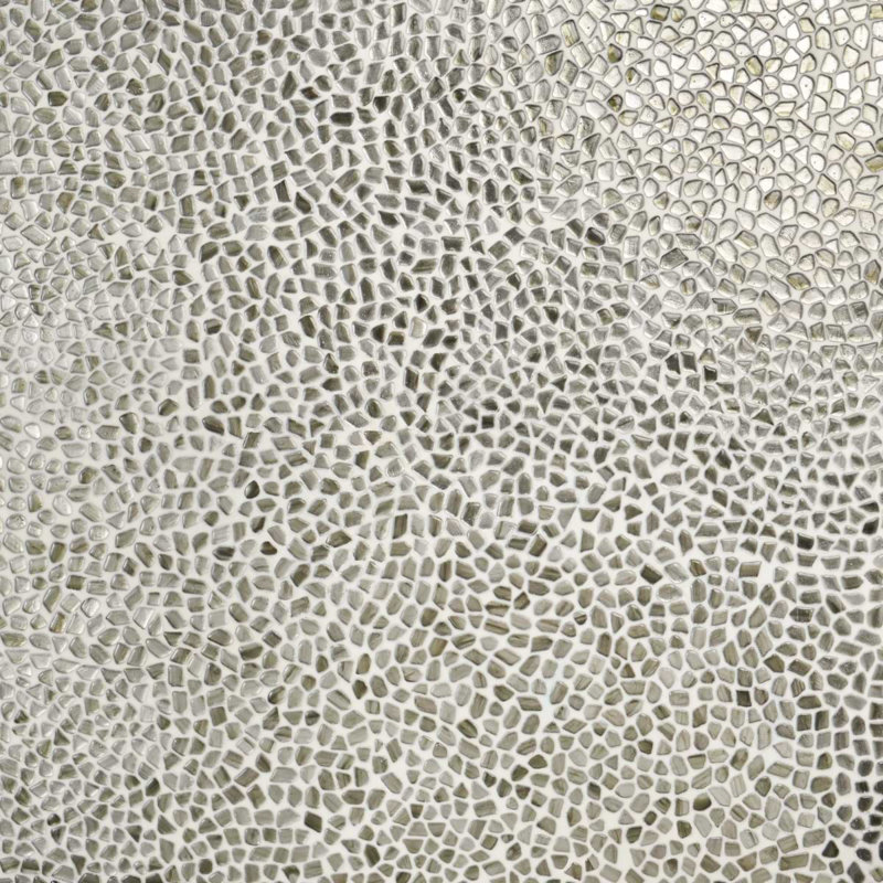 Komorebi 12x12 Pebble Polished Glass Mosaic Tile, Rainforest Dew