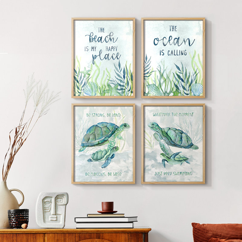 It's Game On II Framed Print - Set of 4, Black, 32" H x 10" W