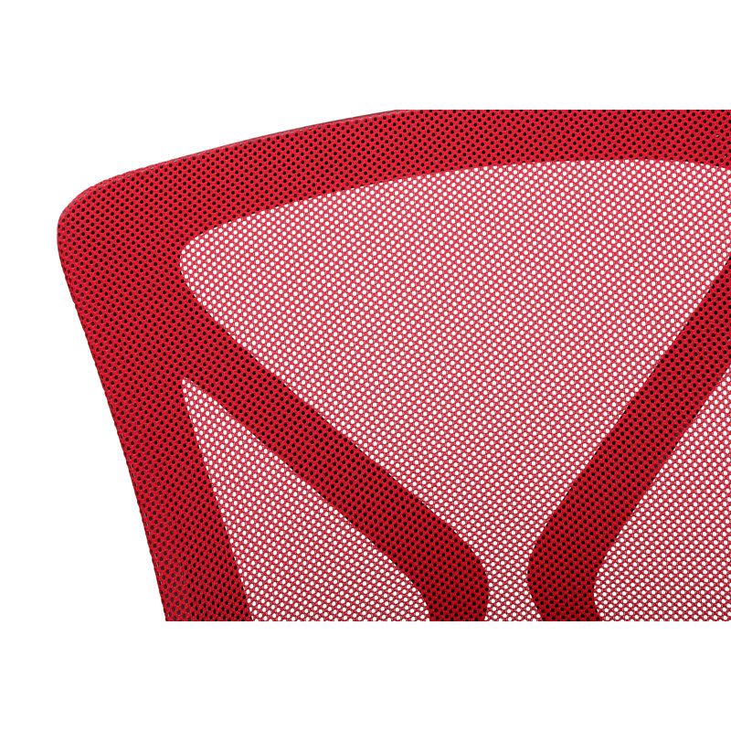 Chaise de bureau, hauteur réglable, pivotante, ergonomique, accoudoirs, bureau d'ordinateur, travail, filet rouge, métal noir, contemporain, moderne