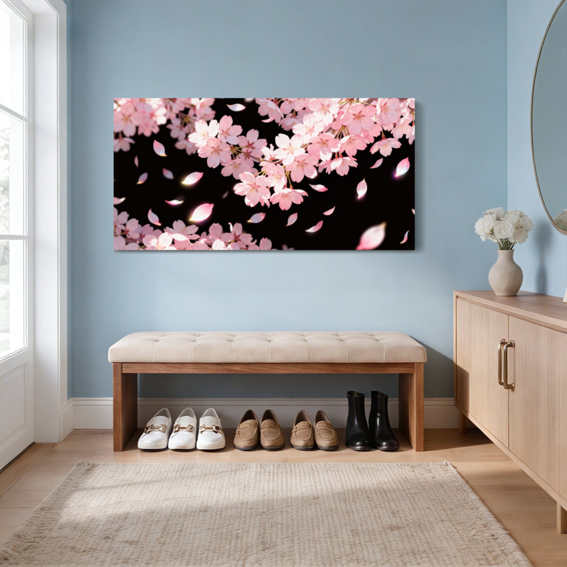 «Cherry Blossom», ensemble de 1 reproduction d'art sur toile tendue sur toile, H 28 po x l 58 po