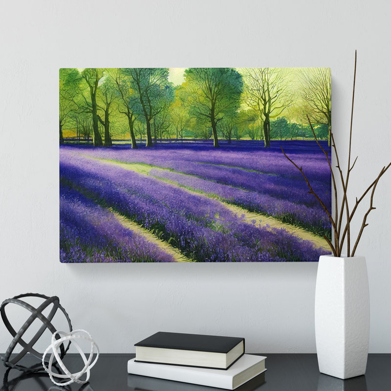 Bluebell Field Watercolour Vol.3 - Wrapped Canvas, 35cm H x 50cm W x 3cm D