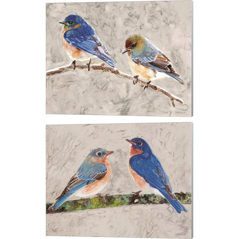 «Eastern Bluebirds» par Stellar Design Studio, art sur toile (ensemble de 2)
