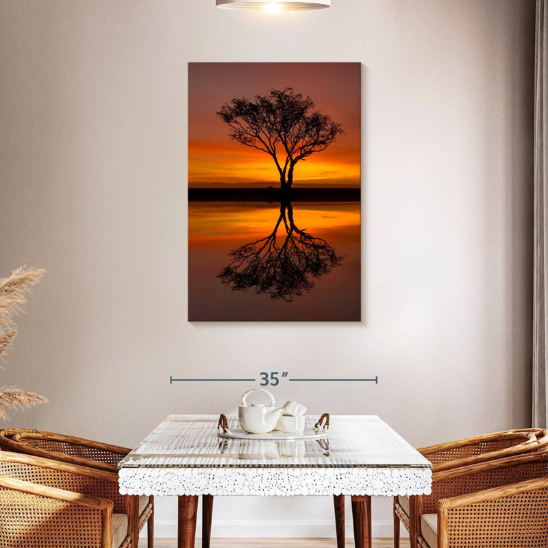 Silhouette d'arbre acacia Harnek, H 45 po x l 30 po