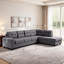 Canapé d'angle moderne gris avec une conception de chaise longue; Coussins en mousse spacieux et confortables à haute élasticité.