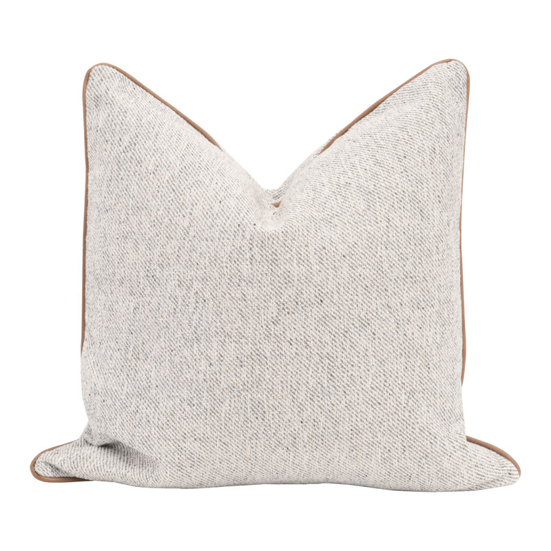 Kaidee Polyester Throw Pillow, Gray/Whisky Brown