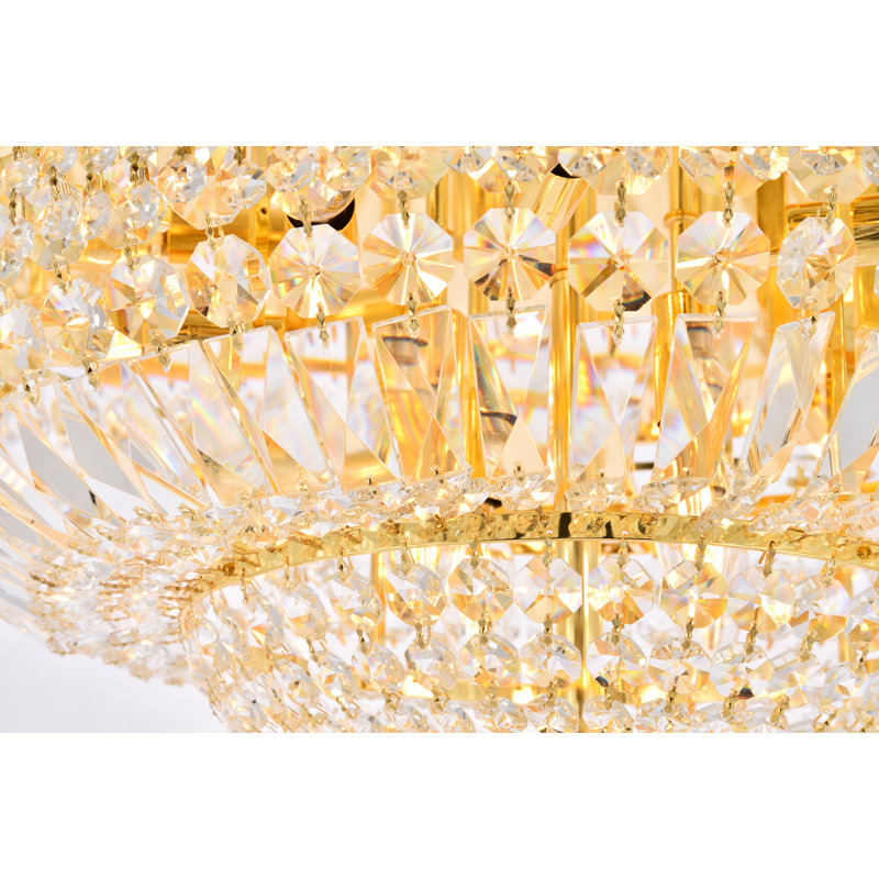 Plafonnier encastré 24 po à 12 lumières Stinnett, Doré, Chrome / coupe royale
