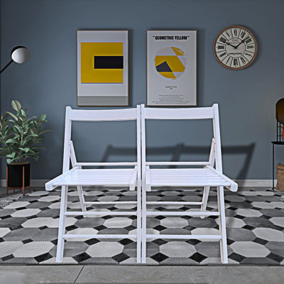 Wood Folding Chair Set Of 2