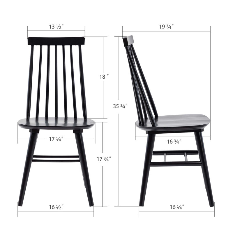 Chaises de salle à manger Alvie, Noir
