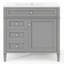 Meuble-lavabo de salle de bain avec lavabo supérieur, meuble de rangement moderne avec 2 tiroirs et un tiroir basculant, meuble-lavabo simple-115688298