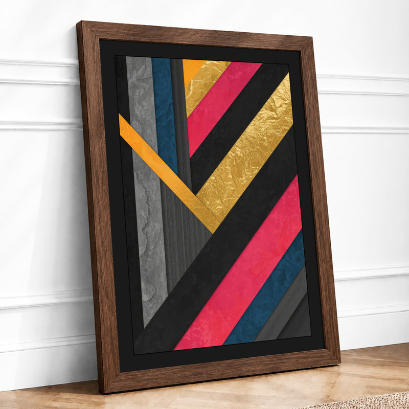 Chevron Motion Geometric - Print, Walnut, A4 - 29.7 x 21.0 cm