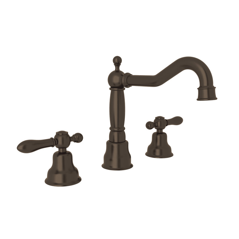 Arcana Widespread Lavatory Faucet With Column Spout, Tuscan Brass, Lever