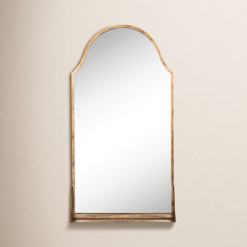Geraldine Metal Rectangle Mirror with Shelves