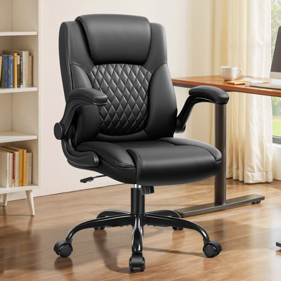 Chaise de bureau ergonomique inclinable avec accoudoirs réglables, fonction berçante et roulettes pivotantes à 360 °