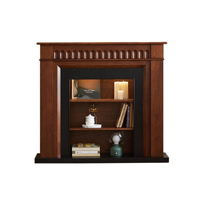 Wlanut Solid Wood Electric Fireplace