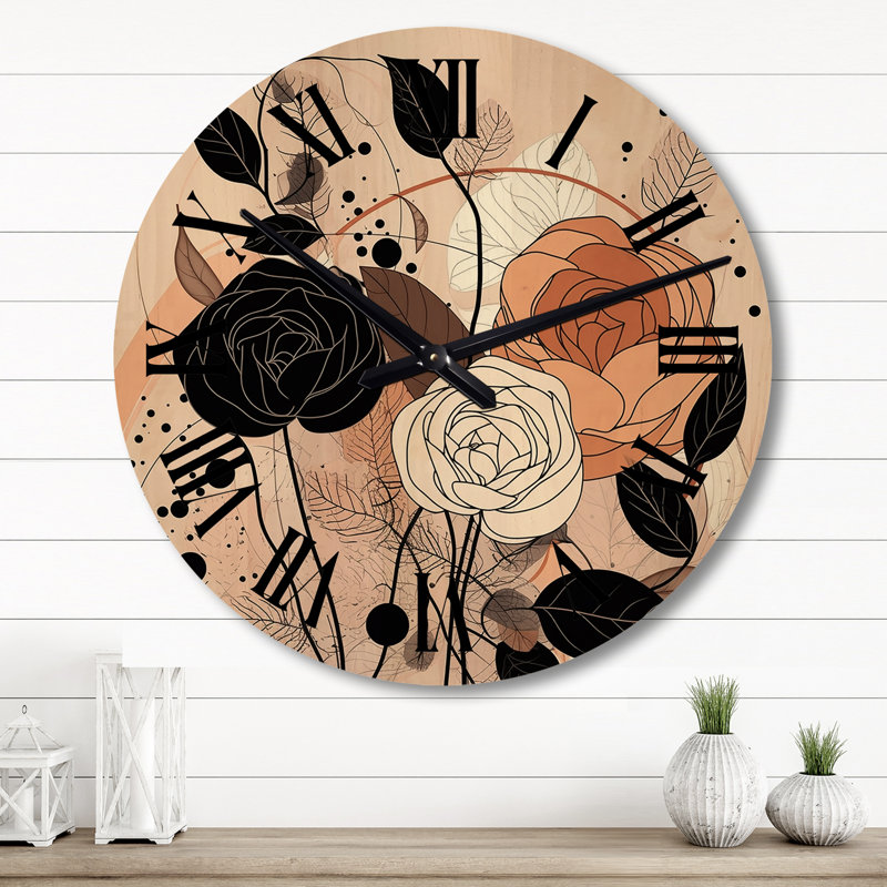 Horloge murale en bois massif Paiz, Grand
