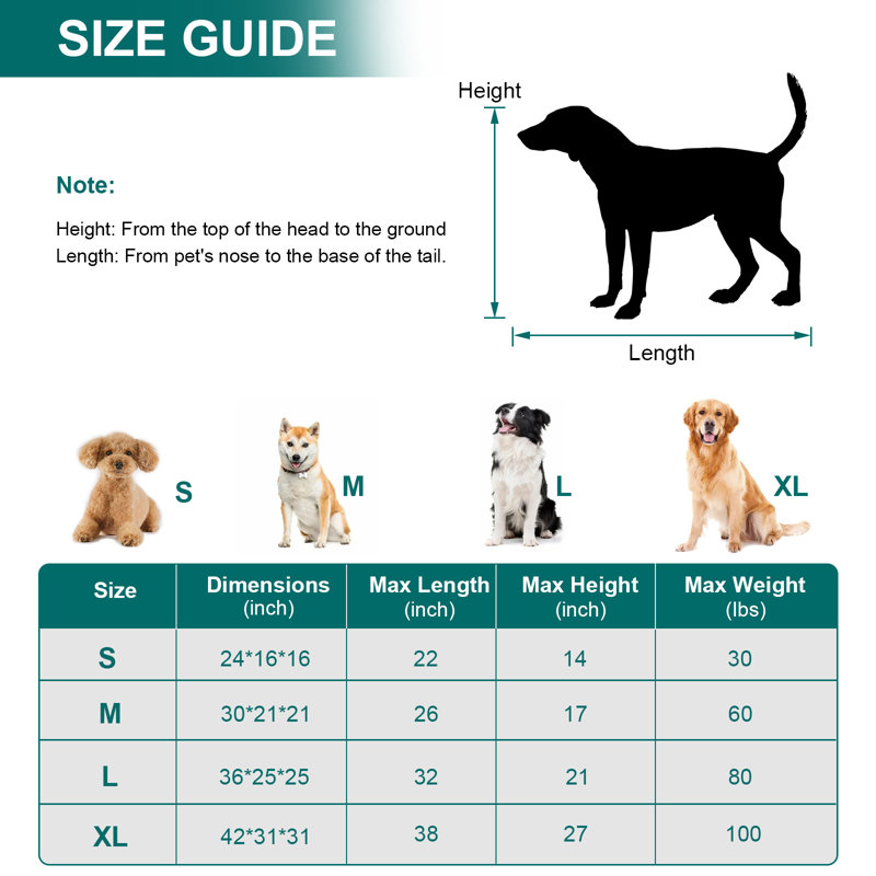 Cage pliable pour chien 4 portes pliable, 25" H x 36" W x 25" D