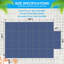 Couverture de sécurité rectangulaire pour piscine creusée de 5,5 m x 11 m avec marche centrale de 1,2 m x 2,4 m, en maille PP haute résistance avec accessoires de fixation, maille bleue-1601156582