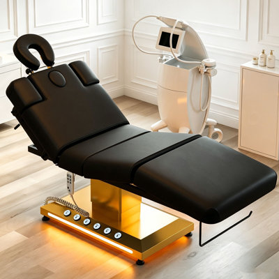 Full Electric Massage Bed, Professional SPA Medical Treatment Table with Independent Leg Adjustment & Face Cradle, Multifunctional Facial Beauty Salon Bed