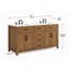 Meuble-lavabo double 60 po avec plateau en marbre d'ingénierie Shamar-1528697847