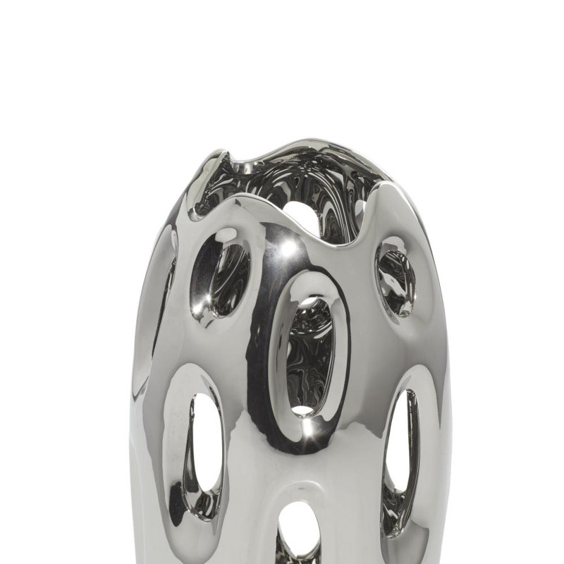 Vase de plancher en céramique 21 ", argent, H 16 po x l 6 po x P 6 po