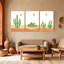Cactus du désert, ensemble de 3 impressions sur toile, paysage avec soleil et reflets-769438783