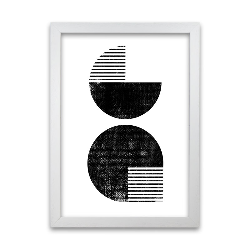 Black And White Mid Century - Print, White Frame, 84cm H x 59cm W x 3cm D