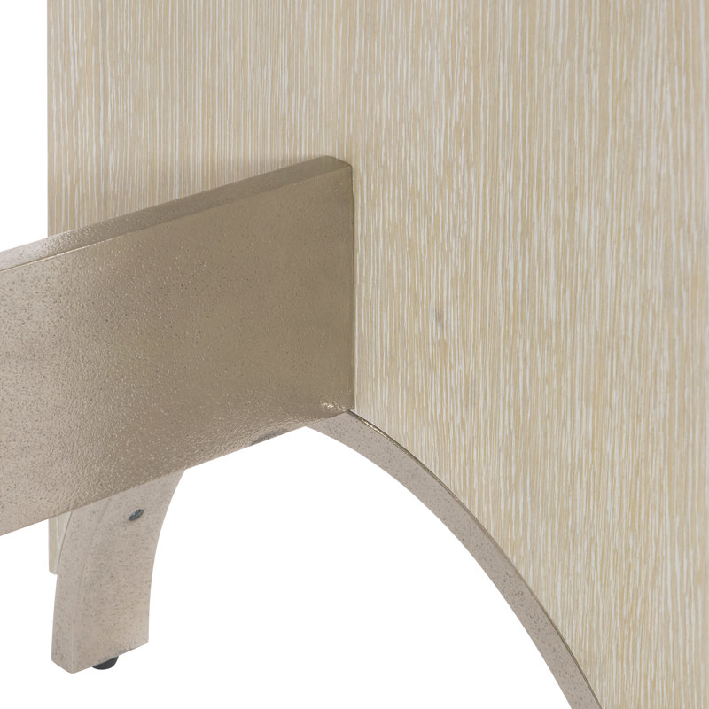 Solaria 60'' Beige Solid Wood & Metal Console Table with Faux Stone Top