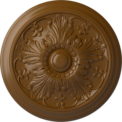 Médaillon de plafond Endurathane Bailey, DE 18 po x P 3 3/4 po x P 1 1/2 po (convient aux auvents jusqu'à 5 3/4 po), fini craquelé acajou peint à la main