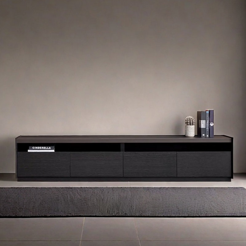Meuble télé noir moderne de style minimaliste