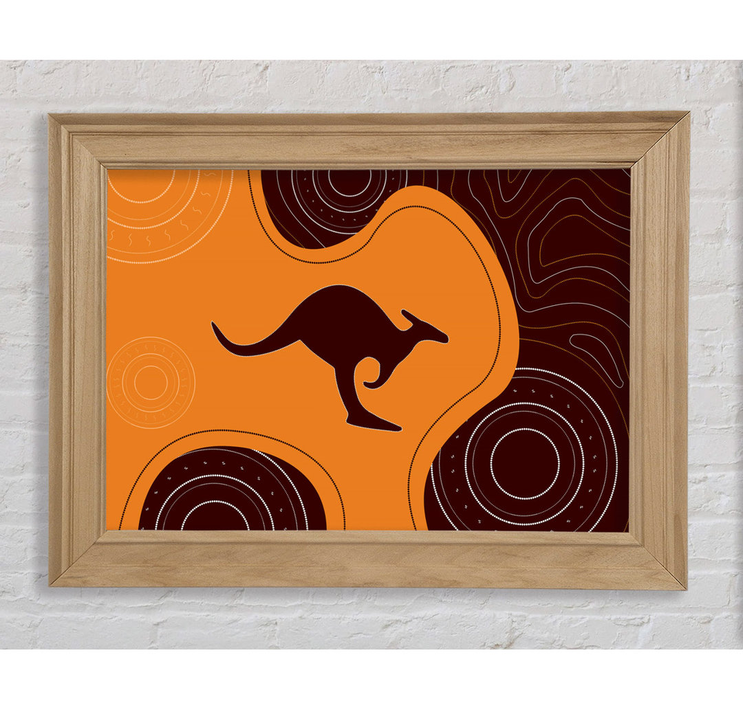 Gerahmter Kunstdruck Aboriginal Kangaroo 3