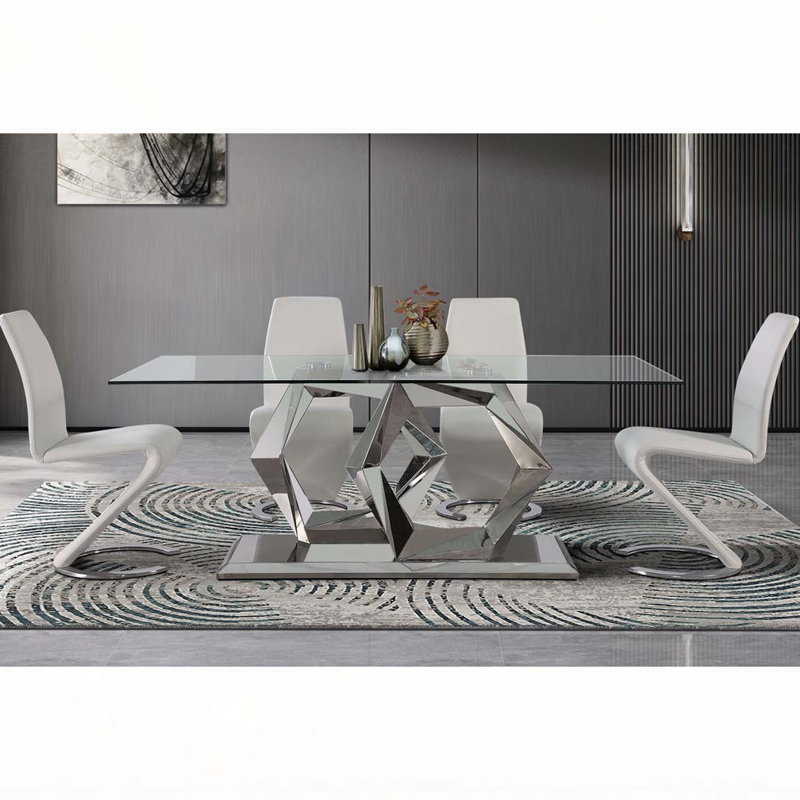 Chaise de salle à manger en similicuir, Blanc