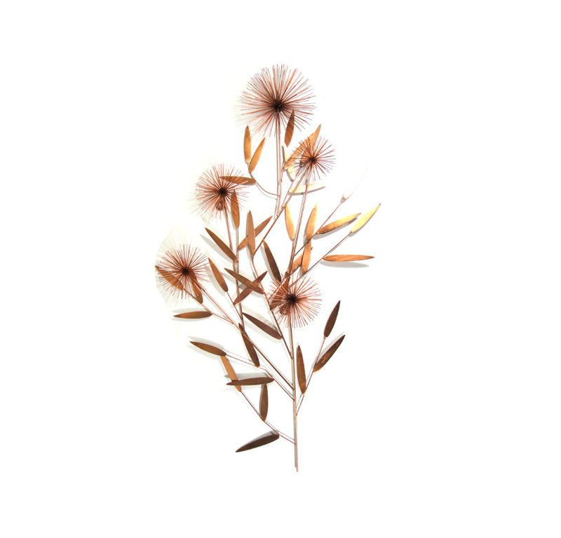 Plants & Flowers Wall Decor on Metal, Copper