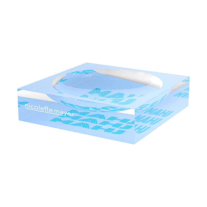 Mahjong Acrylic Decorative Tray, 6"W x 6"D x 2"H, Blue