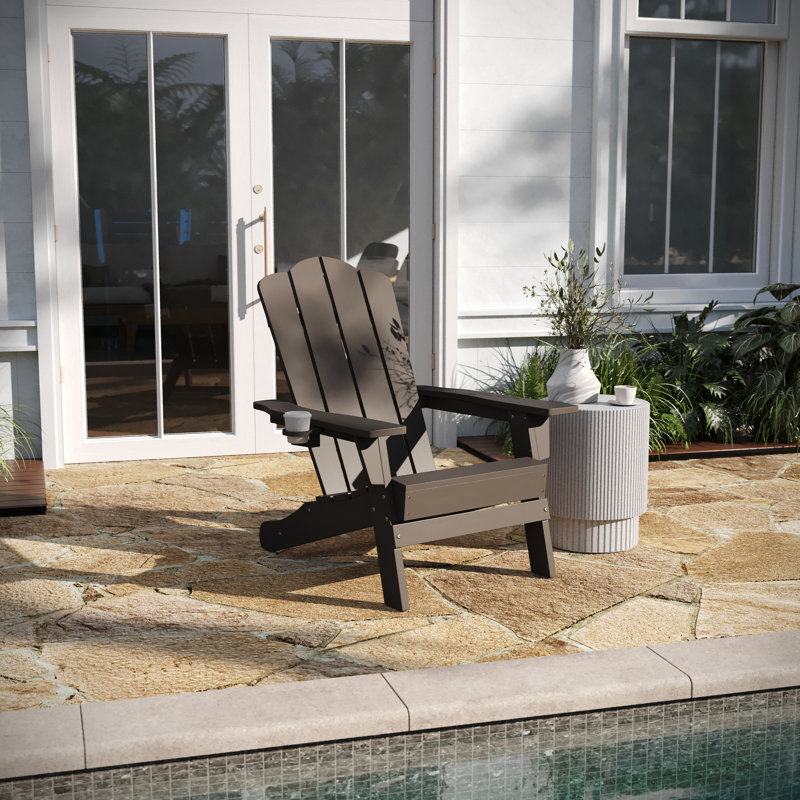 Chaise Adirondack en plastique Collis, Brun