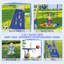 Aire de jeux extérieure pour enfants avec balançoire, glissade, panier de basketball et trampoline, ensemble de jeux multi-activités pour plusieurs enfants