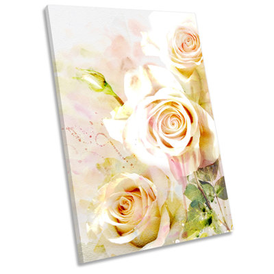 X7725 Flower Roses Floral - Wrapped Canvas Painting