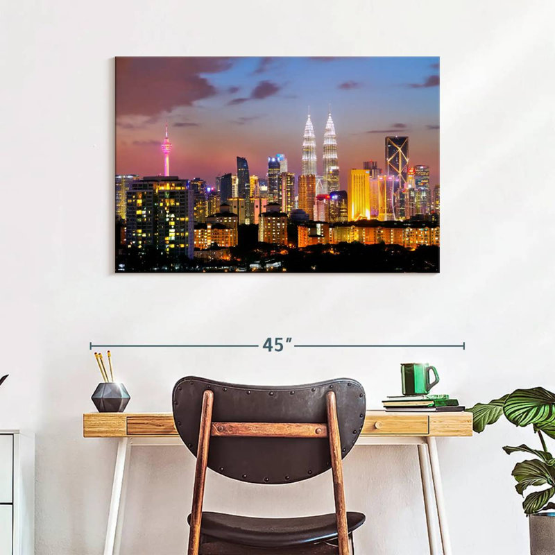 Sireci Kuala Lumpur Night Lights, 26" H x 39" W