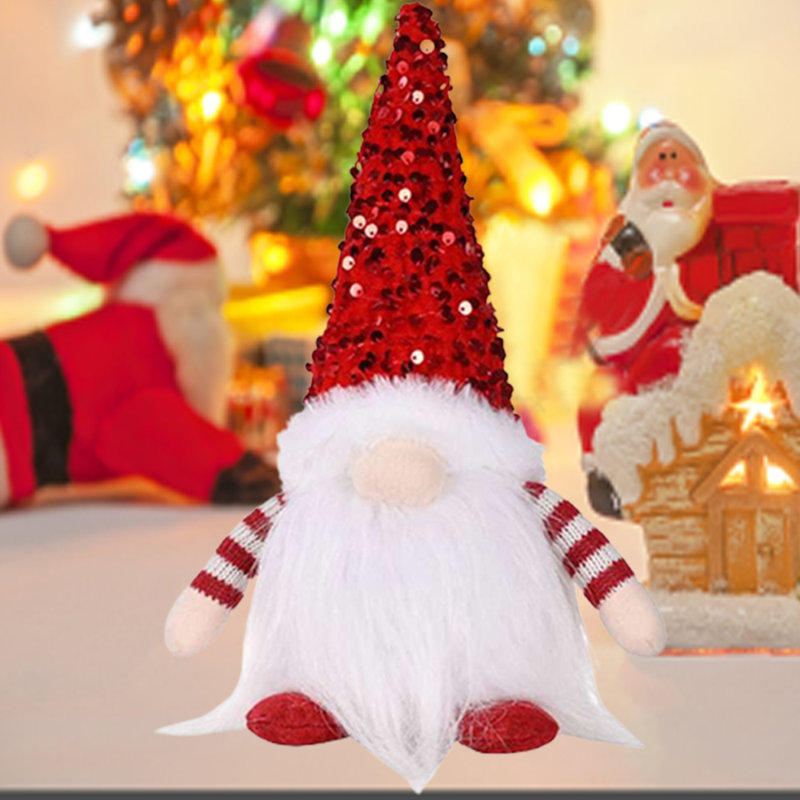 Gnomes de Noël 11,81 po avec peluche, Rouge