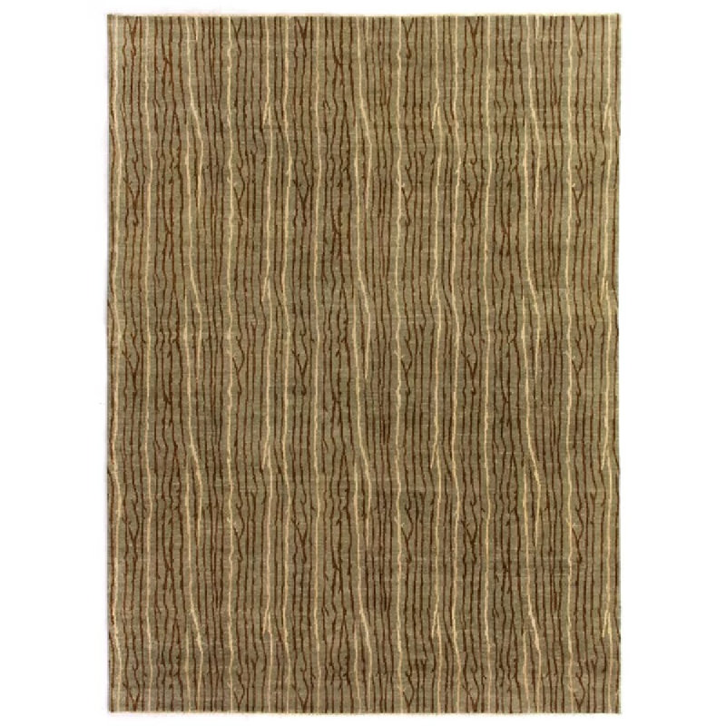 Metropolitan Wool Striped Area Rug in Beige/Brown/Ivory, Rectangle 5'6" x 8'6"