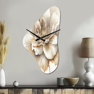 Horloge murale Donlon Blooming Beige Floral Design II - Floral
