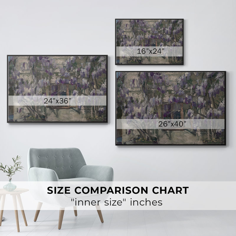 Paysage rétro - DCLMCX, Toile avec cadre flottant noir, H 17 po x l 25 po x P 2 po