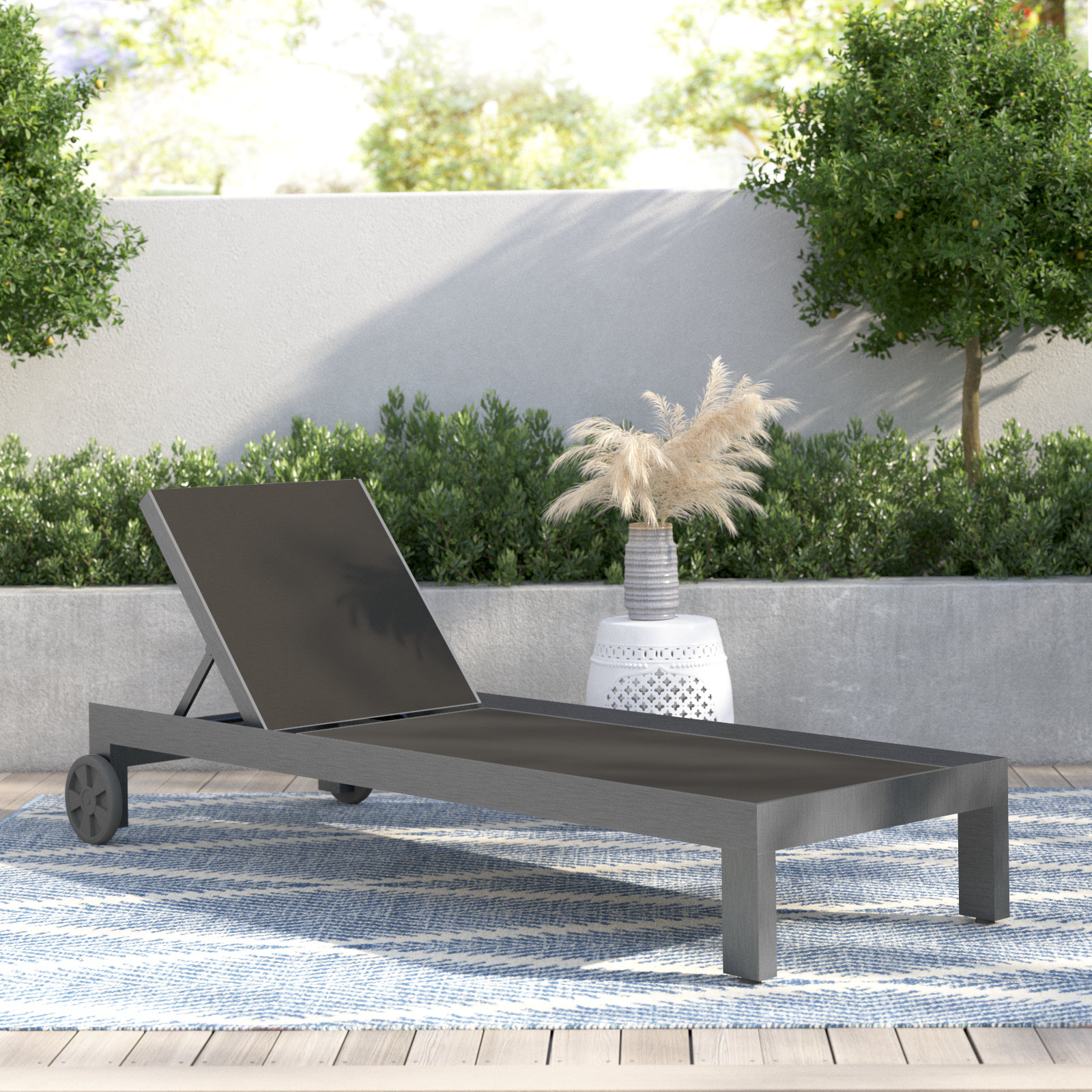 Georgie 30.55'' Outdoor Aluminum Chaise Lounge