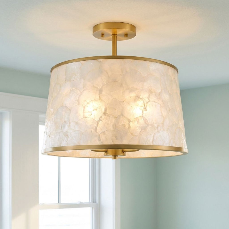 Windley 3-Light Brushed Gold Semi-Flush Mount