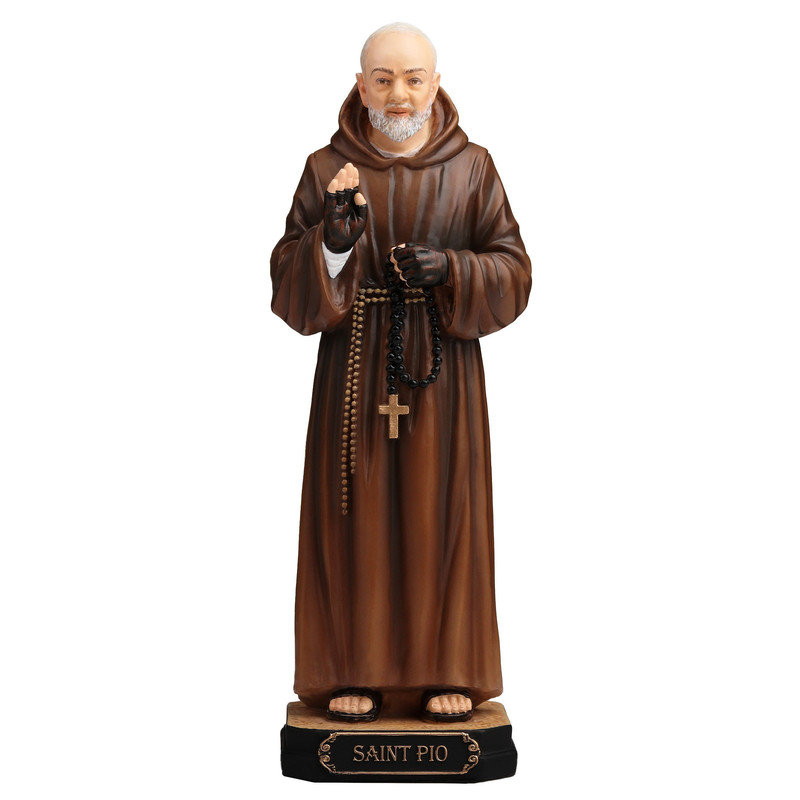 Figurine en polyrésine de 6,3 pouces de hauteur Saint Pio de Pietrelcina (Padre Pio)