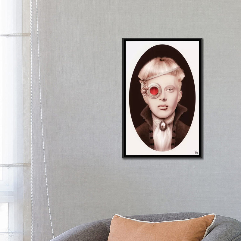 Steampunk, impression sur toile tendue, H 26 po x l 18 po x P 1,5 po, Toile avec cadre noir, Pas de tapis