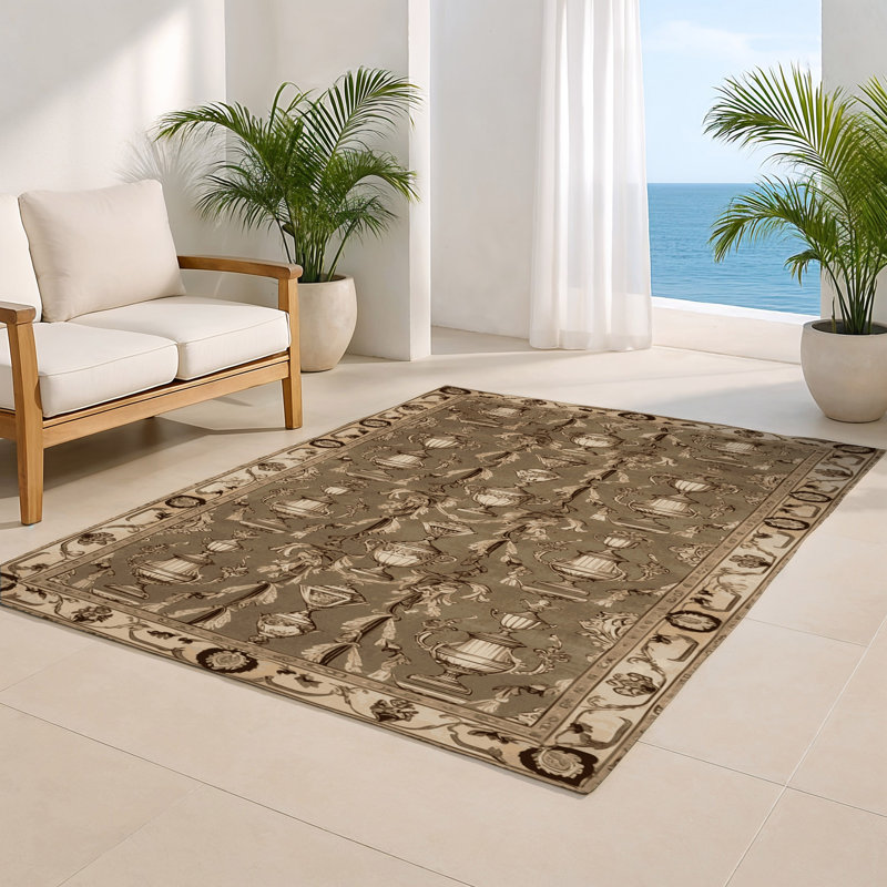 Tapis d'intérieur et d'extérieur brun français, Rectangulaire 2 pi x 3 pi