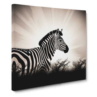 Zebra Silhouette - Wrapped Canvas