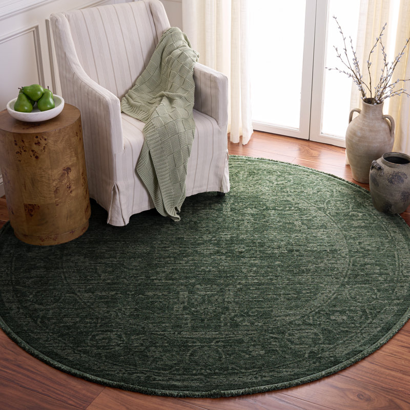 Tapis d'intérieur rétro Performance Overdye, Rond 6 pi 7 po