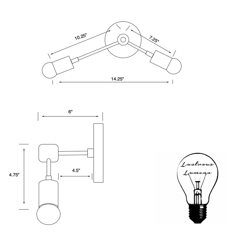Caples Armed Sconce, Matte Black